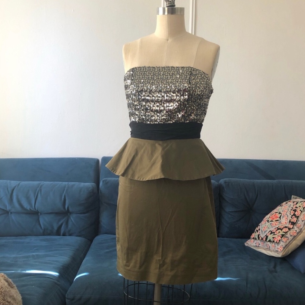 Alice + Olivia sequin peplum mini dress small